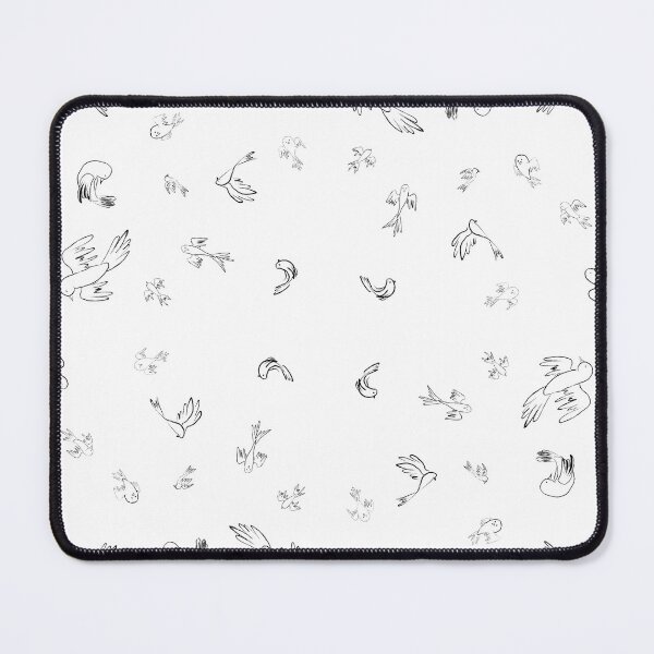 Item preview, Black and White Birds Minimalistic Drawing Pattern designed and sold by ArtDamaskin.