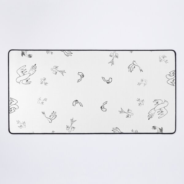 Item preview, Black and White Birds Minimalistic Drawing Pattern designed and sold by ArtDamaskin.