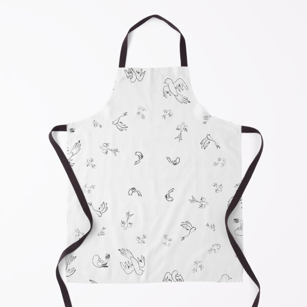 Item preview, Black and White Birds Minimalistic Drawing Pattern designed and sold by ArtDamaskin.