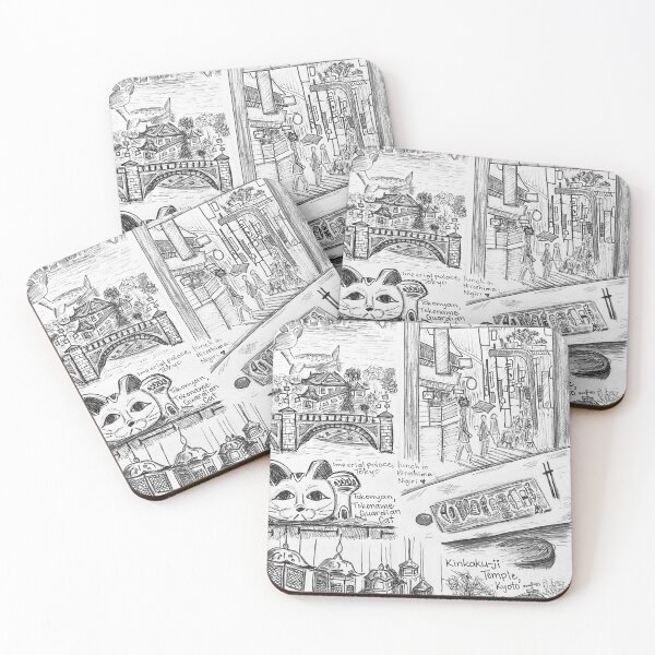 Item preview, Hand Drawn Japan Travel Sketch, Tokyo - Kyoto Collage  designed and sold by Kaydoodled.