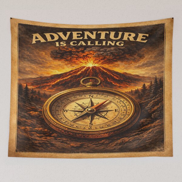 Item preview, Adventure Is Calling – Vintage Volcano Compass Explorer Art designed and sold by Globalcitytees.