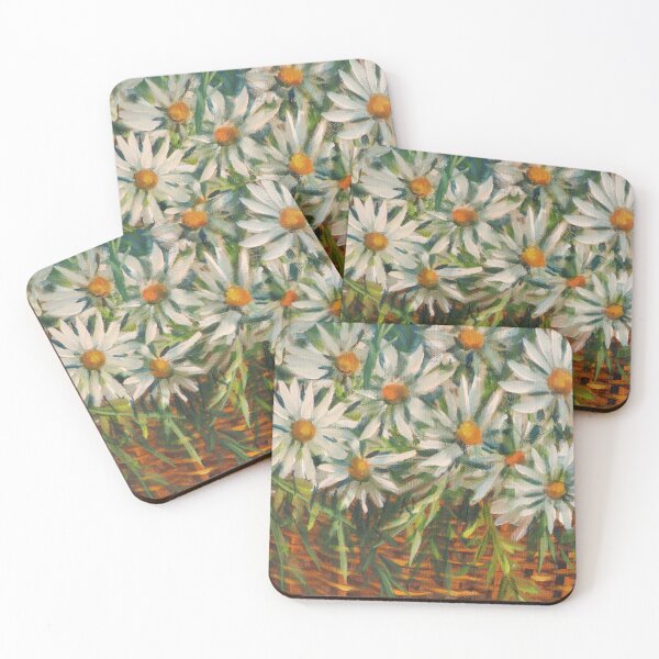 Item preview, Daisy Petals Macro - Expressive Floral Oil Painting Fragment designed and sold by JurateArt-DK.