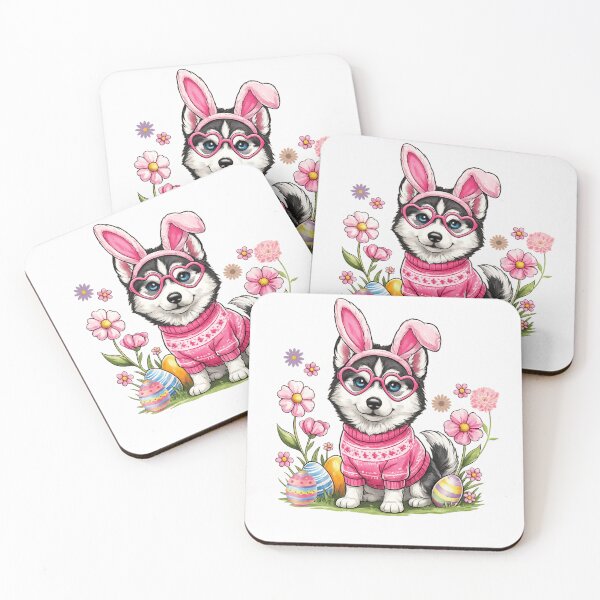 Item preview, Easter Day Siberian Husky Dog Outfit Bunny Ears Egg Spring designed and sold by first-shirt ⭐ ⭐ ⭐ ⭐ ⭐.