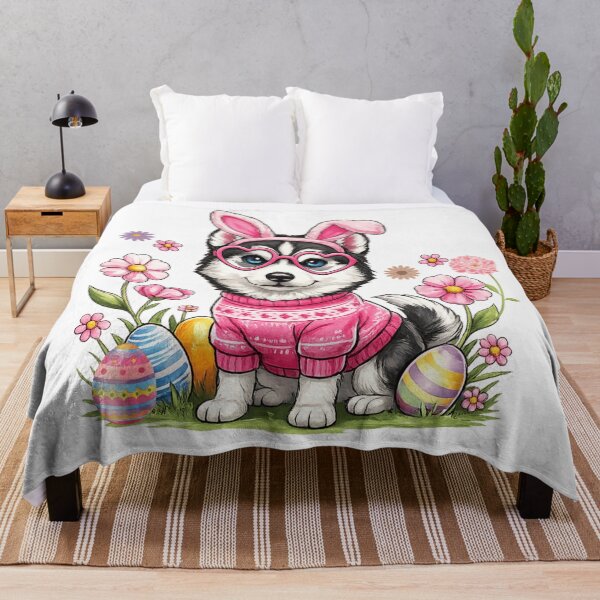 Item preview, Easter Day Siberian Husky Dog Outfit Bunny Ears Egg Spring designed and sold by first-shirt ⭐ ⭐ ⭐ ⭐ ⭐.
