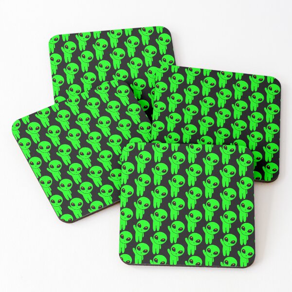 Item preview, Cute Waving Green Alien Kawaii Space Friend designed and sold by 4moodslives.