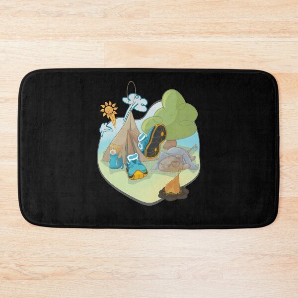 Item preview, Comic Style Cozy Camping Scene with Cat, Teddy Bear and Trekking Boots designed and sold by PaulaP-C.