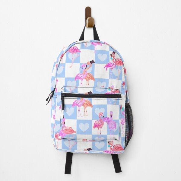 Item preview, Flamingo In Love-pastel Sky Blue Flamingo Pink designed and sold by Fabricatemyart.