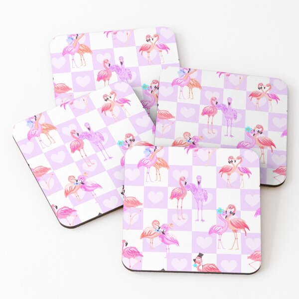 Item preview, Flamingo In Love-pastel Lilac Flamingo Pink designed and sold by Fabricatemyart.