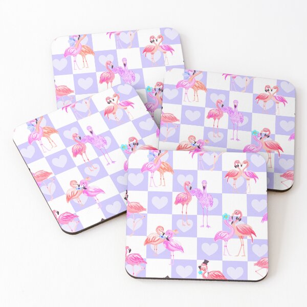 Item preview, Flamingo In Love- Lavender Blue Flamingo Pink designed and sold by Fabricatemyart.