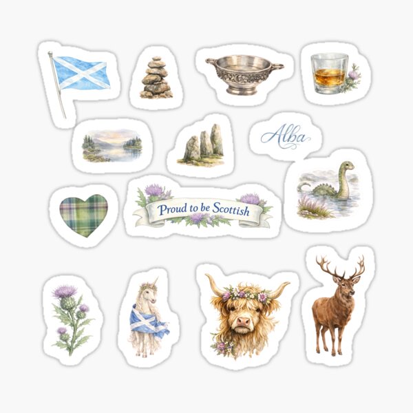 Scottish Pride Sticker Pack Highland Heritage Ancestry Set Sticker