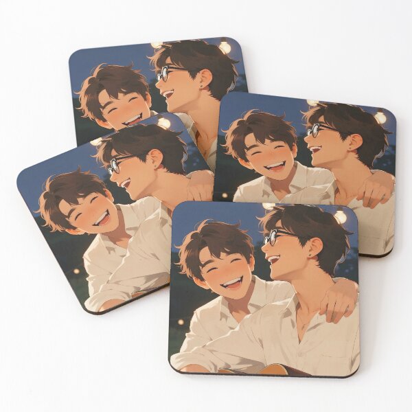 Item preview, Happy Anime Boys Playing Guitar at Night designed and sold by BlurBlurDesign.
