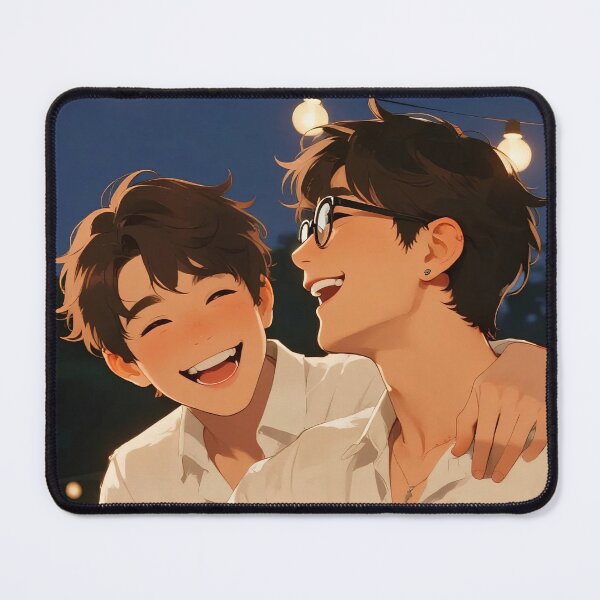 Item preview, Happy Anime Boys Playing Guitar at Night designed and sold by BlurBlurDesign.