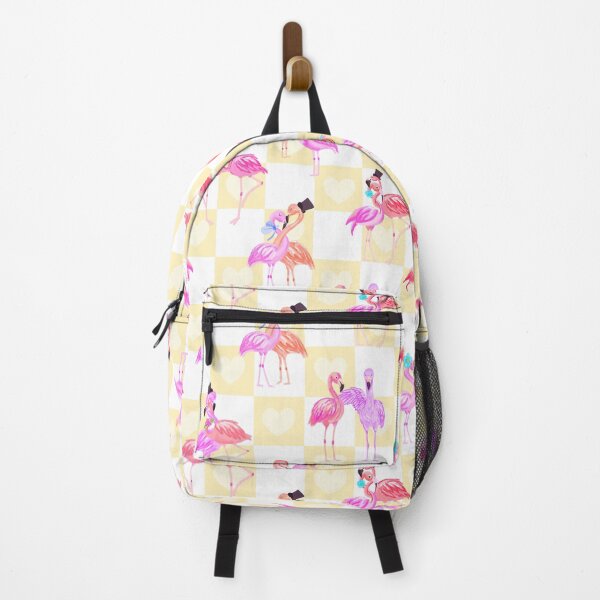 Item preview, Flamingo In Love-pale Cream Yellow Flamingo Pink designed and sold by Fabricatemyart.
