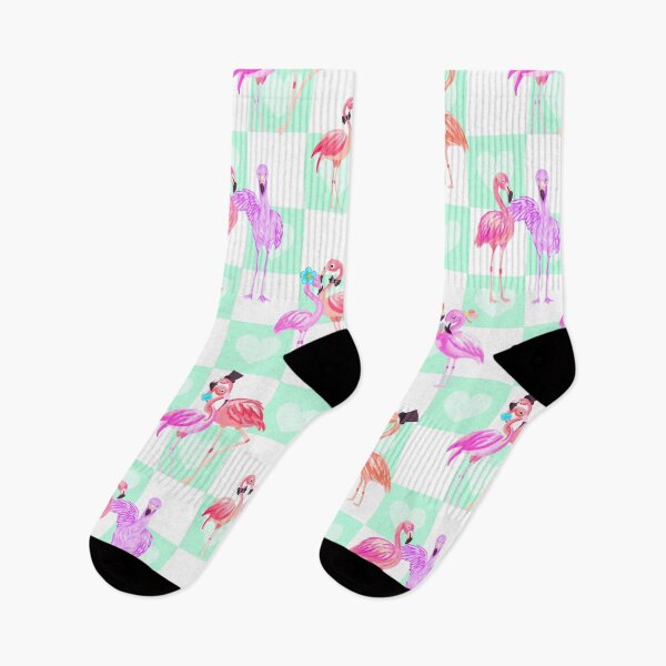 Item preview, Flamingo In Love-Light Cyan Flamingo Pink designed and sold by Fabricatemyart.