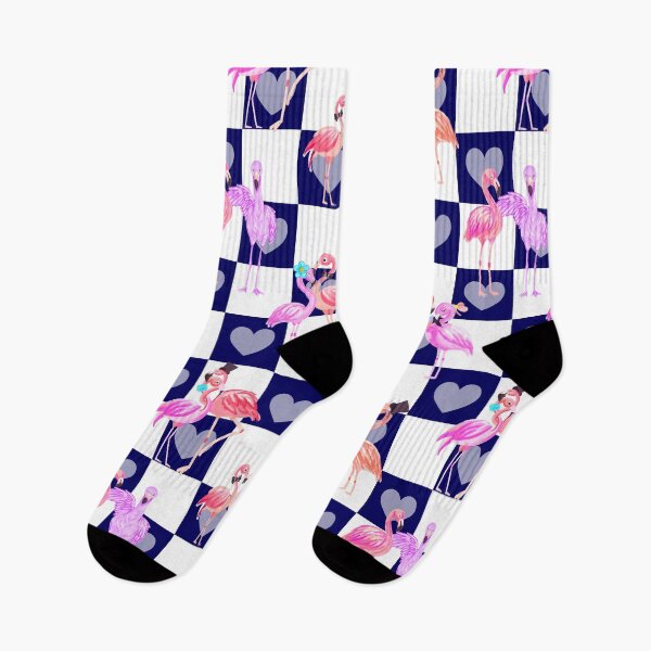 Item preview, Flamingo In Love- Intense Indigo Flamingo Pink designed and sold by Fabricatemyart.