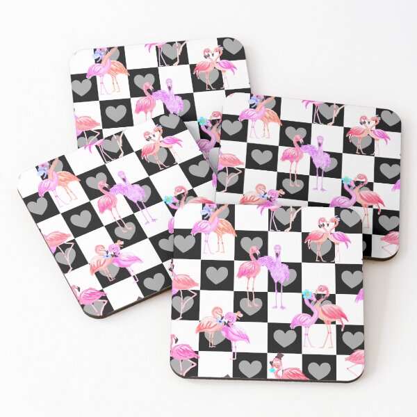 Item preview, Flamingo In Love- Black & White Flamingo Pink designed and sold by Fabricatemyart.