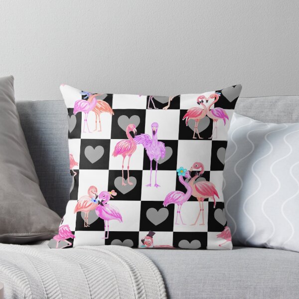 Item preview, Flamingo In Love- Black & White Flamingo Pink designed and sold by Fabricatemyart.