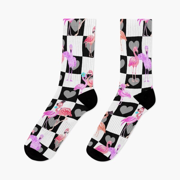 Item preview, Flamingo In Love- Black & White Flamingo Pink designed and sold by Fabricatemyart.