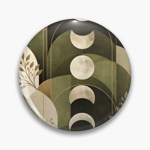 Item preview, Mid Century Modern Minimalist Moon Phases Olive Green designed and sold by scicilysimonee.