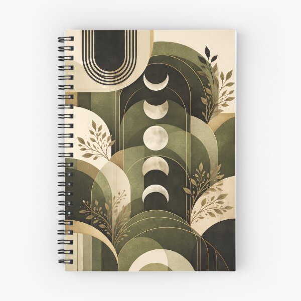 Item preview, Mid Century Modern Minimalist Moon Phases Olive Green designed and sold by scicilysimonee.