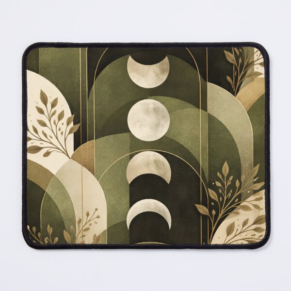 Item preview, Mid Century Modern Minimalist Moon Phases Olive Green designed and sold by scicilysimonee.