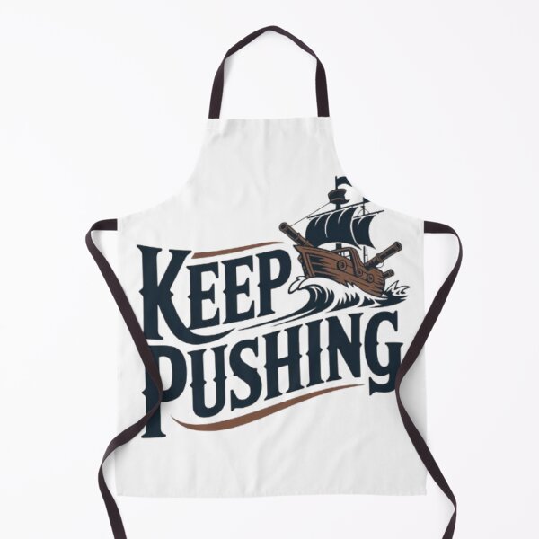 Item preview, Keep Pushing Vintage Pirate Ship Motivational Tee designed and sold by NewUSShop.