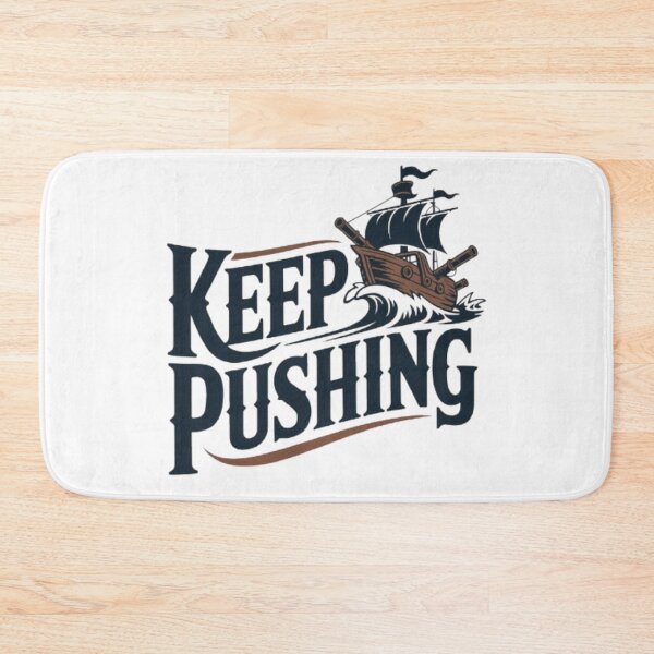 Item preview, Keep Pushing Vintage Pirate Ship Motivational Tee designed and sold by NewUSShop.