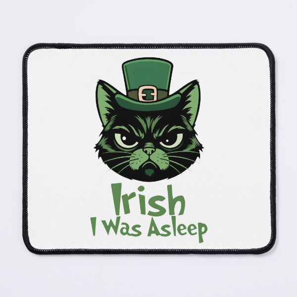 Item preview, Irish I Was Asleep – Grumpy Black Cat St Patrick’s Day designed and sold by Dazzle-Sizzle.