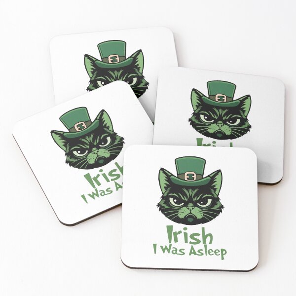 Item preview, Irish I Was Asleep – Grumpy Black Cat St Patrick’s Day designed and sold by Dazzle-Sizzle.
