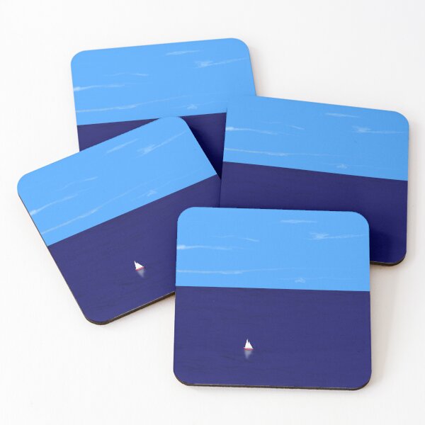 Item preview, Solitude-Tiny Boat on a Deep Blue Sae. designed and sold by lifestylecreep.