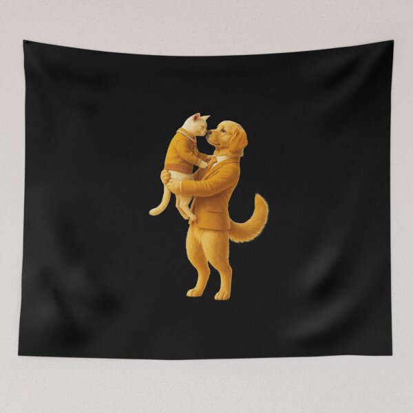 Item preview, “Dapper Dog Dad Holding Puppy – Cute Family Illustration” designed and sold by Adappai.