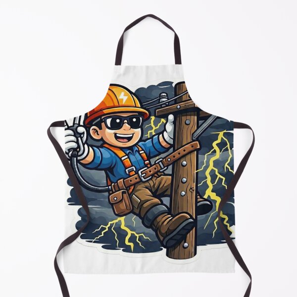 Item preview, Lineman Climbing Pole Mascot designed and sold by LightPrintsCo.