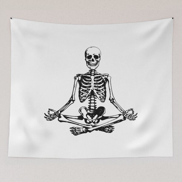 Item preview, Skeleton Yoga Lotus Pose Gothic Meditation Art designed and sold by EthosWear.