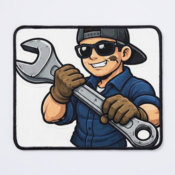 Item preview, Diesel Mechanic Mascot designed and sold by LightPrintsCo.