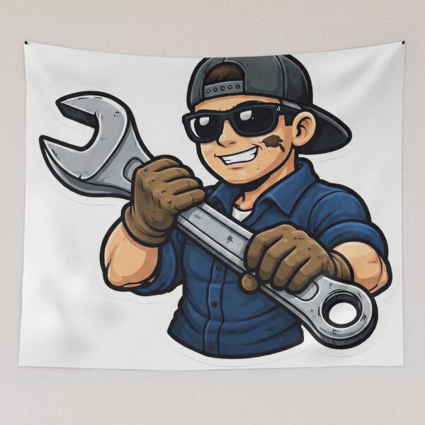 Item preview, Diesel Mechanic Mascot designed and sold by LightPrintsCo.