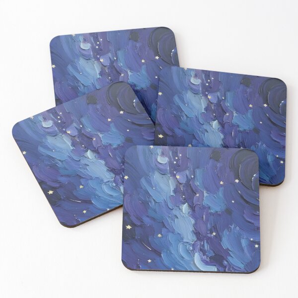 Item preview, Starry Night Over Rural Hills - Vibrant Oil Painting designed and sold by The Design Asset Station.