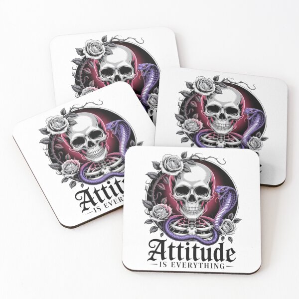 Item preview, Attitude Is Everything Gothic Skull Snake Graphic Tee designed and sold by NewUSShop.