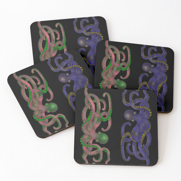 Item preview, Dark Octopus Graphic Art Duo on Black designed and sold by Andyshouse.
