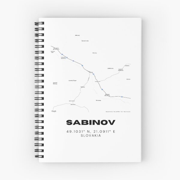 Item preview, Sabinov Slovakia Minimalist City Map | Black & White Design designed and sold by RM-Journey.