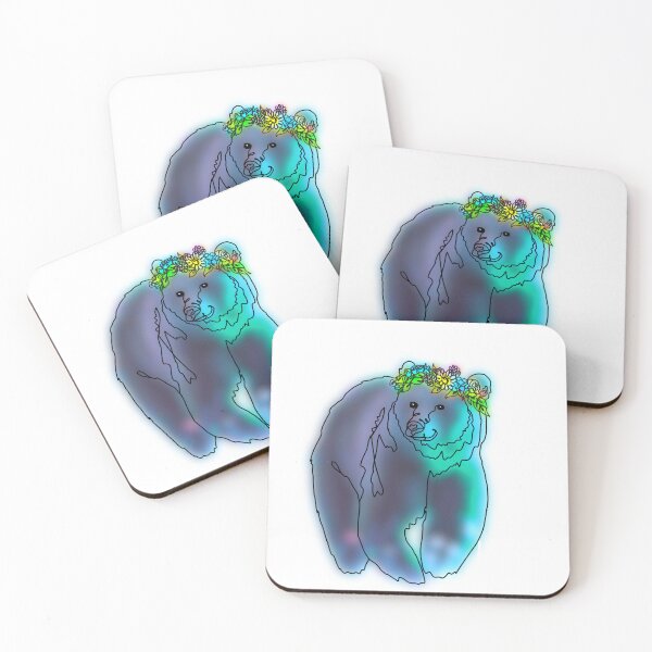 Item preview, Blue Grizz The Bear with flower Crown - animalzinhats  designed and sold by Ashley’sAnimalz.