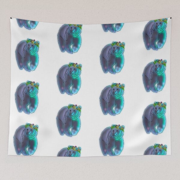 Item preview, Blue Grizz The Bear with flower Crown - animalzinhats  designed and sold by Ashley’sAnimalz.