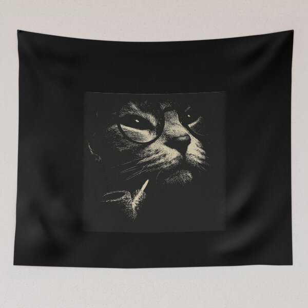 Item preview, Sophisticated Smoking Cat with Eyeglasses designed and sold by k3rstman1.