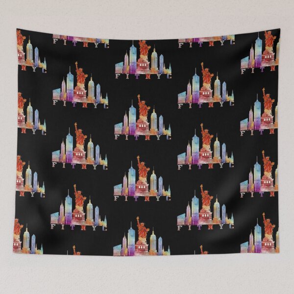 Item preview, Watercolor FIT NYC Skyline designed and sold by ALIOOMEKK75.