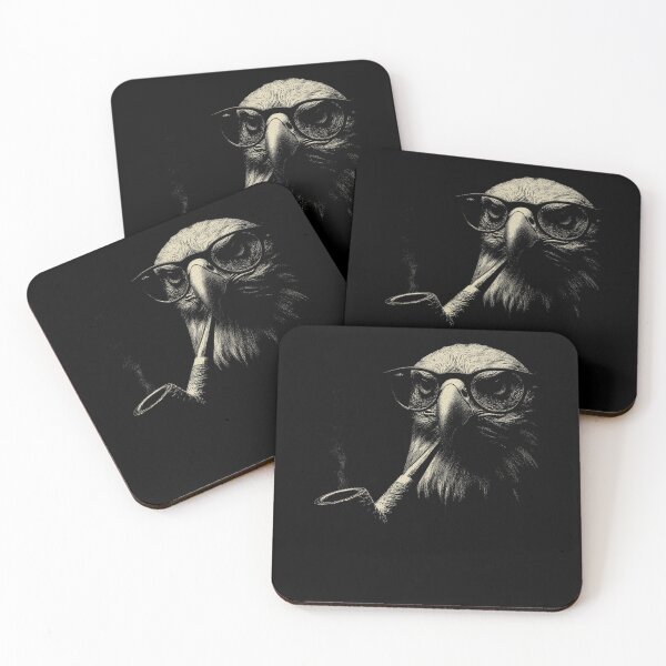 Item preview, Intellectual Bald Eagle Glasses Pipe Portrait designed and sold by k3rstman1.