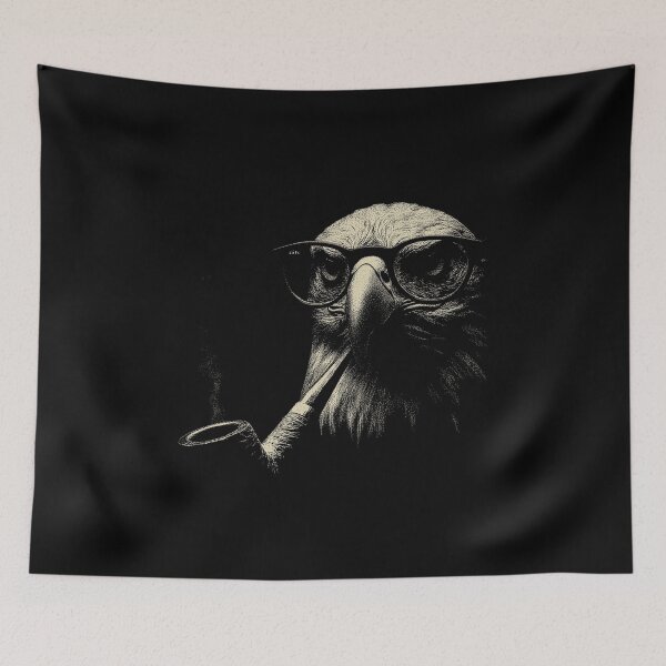 Item preview, Intellectual Bald Eagle Glasses Pipe Portrait designed and sold by k3rstman1.