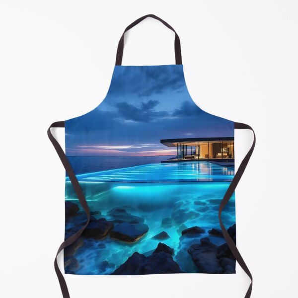 Item preview, Luxury Oceanfront Infinity Pool Art Print – Modern Coastal Home Wall Decor designed and sold by DreamyWallVibes.
