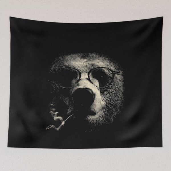 Item preview, Sophisticated Bear Eyeglasses Pipe Smoker designed and sold by k3rstman1.