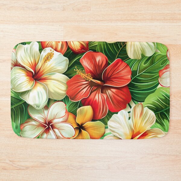 Item preview, Hawaiian Red And White Flowers And Lush Leaves designed and sold by DEC02.