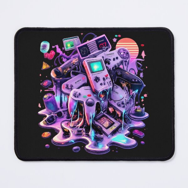 Item preview, Retro Gaming Vaporwave Liquid Chrome Art designed and sold by craftedd.