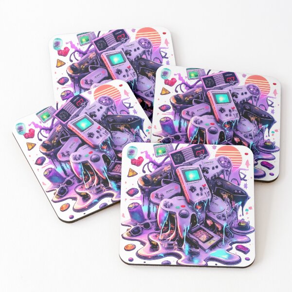 Item preview, Retro Gaming Vaporwave Liquid Chrome Art designed and sold by craftedd.